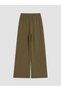 Khaki Wide Leg Women's Thick Sweatpants - 7