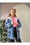 Girls' Winter Denim Coat with Plush Inside - 2