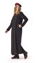 Nazlı Flannel Shawl Pattern Buttoned V-Neck Long Sleeve Winter Long Dress Black Syh - 6