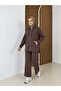Pocket Detailed Zippered Hooded Set - Brown
