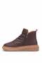 D26Kb-1015 Women's Genuine Leather Flat Boots Brown - 3