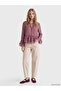 Sparkling Choices from Shining Store Tie-Up Roba Collar Checkered Embroidered Ruffle Chiffon Blouse - 2