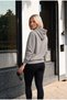Women's Basic Hooded 3 Thread Regular Fit Stone Color Sweatshirt with Kangaroo Pocket - 3