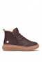 D26Kb-1015 Women's Genuine Leather Flat Boots Brown