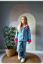 Girl's winter denim jacket with plush inside - 2