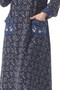 Long Sleeve Eleni Flannel Violet Pattern Winter Long Dress Navy Blue Lcvt - 4