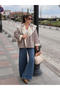 Double-Sided Shawl Detailed Plaid Pattern Jacket - 8637 - 5