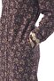 Long Sleeve Feriha Crew Neck Violet Pattern Buttoned Winter Flannel Midi Dress Purple Purple - 5