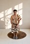In Lines Yarn Dyed Towel 2/80X150 cm Cream Brown - 5