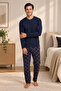 5800 Interlock Winter Fabric Plaid Pajama Men's Home Pajama Set