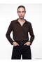 Brown Polo Neck Soft Touch Women's Sweatshirt