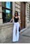Drop Buttoned Palazzo Trousers - 8