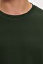 Unisex Oversize Wide Cut 100% Cotton Soft Texture Basic Crew Neck Khaki T-Shirt - 6