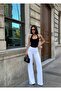 Drop Buttoned Palazzo Trousers - 4
