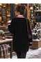 Black Knitwear Cardigan with Red Stripe Detail - 2