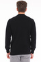 Black Men's 100% Cotton Textured Knit Half Turtleneck Sweater Trist-1206 - 4