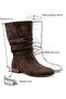 Women's Samo Brown Suede Flat Sole Drawstring Mid-Size Pull-On Boots - 4