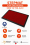 Moisture Absorber Dust Catcher Mud Scraper Pvc Base and Pvc Edged Scroll Spotted Red Carpet Door Mat - 2