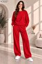 Women's Crew Neck Wide Leg Two-Piece Tracksuit Set Baggy