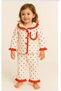 Girl's Heart Red Ruffle Pajama Set 09530- - 3