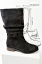 Women's Samo Black Suede Flat Sole Drawstring Mid-Size Pull-On Boots - 2
