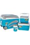 PINNACLE ICE CHEST 4PCS SET WITH WHEEL-45LTR,11LTRM4.5LTR & 1 LTRE (BLUE & GREEN)