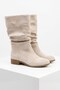 Women's Samo Beige Suede Flat Sole Drawstring Mid-Size Pull-On Boots - 2