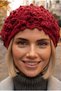 Women's Floral Motif Embossed Knitted Knitwear Winter Beanie - 2