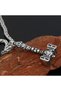 Mjölnir Thor Hammer Pendant – Antique Silver Color with Valknut Symbol, Tarnish-Resistant Steel Men's Necklace - 2