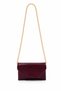 Clutch with Crocodile-Print Chain Strap—June Burgundy Shoulder Bag - 3