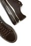 Women's Brown Thick Sole Gold Stripe Detailed Lace-Up Casual Sports Walking Shoes Sneaker - 6