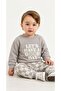 "Let's Have a Good Day" Şardonlu Winter 100% Cotton Baby Boy 2-Piece Set