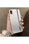 iPhone Xr Compatible Speed Race Style Case, Red Blue Vertical Stripe Racing English Motif