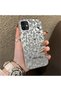 iPhone 12 Mini Compatible Gray Leopard Pattern Phone Case, Star English Art Print