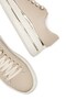 Women's Beige Thick Sole Gold Stripe Detailed Lace-Up Casual Sports Walking Shoes Sneaker - 6