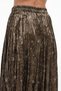 Women's Velvet Patterned Fabric Long Skirt with Elastic Waist and Lined Design - 6