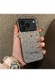 حافظة هاتف متوافقة مع iPhone 17 Pro Max بنمط الفهد الرمادي، طباعة فنية إنجليزية على شكل نجمة
