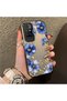 Redmi 10 2022 Compatible Elegant Flower Case, Blue Flower Golden Branch Creative Flat Print