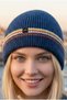 Women's Striped Folded Knitwear Knitted Winter Beanie - 5