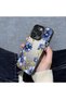 Realme C51/C53 Compatible Elegant Flower Case, Blue Flower Golden Branch Creative Flat Print - 4