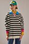 Contrast Detail Striped Knit Sweater - 2