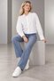 Women's 100% Cotton Poplin Crop Shirt with Geometric Stone Detail on Collar and Sleeve Cuffs - 2