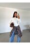 Crew Neck Finger-Hole Blouse - White - 2