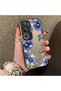 Vivo Y19S 4G/Y19S Pro Compatible Elegant Flower Case, Blue Flower Golden Branch Creative Flat Print