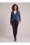 Women's Blue Lycra Denim Jacket with Zipper and Stitching Detail - 2