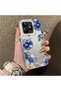 Realme C51/C53 Compatible Elegant Flower Case, Blue Flower Golden Branch Creative Flat Print