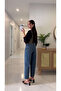 Golte Dark Blue Snow Wash Belted Jean - 2
