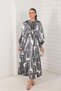 Digital Printed Satin Stylish Dress Black