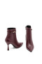 Genuine Leather Pointed Toe Zippered Women's Boots 371 Bordo (Burgundy) - 7