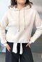 Women's Hooded Stopper Detailed Basic Sweatshirt Stone - 27K 2761 - 2